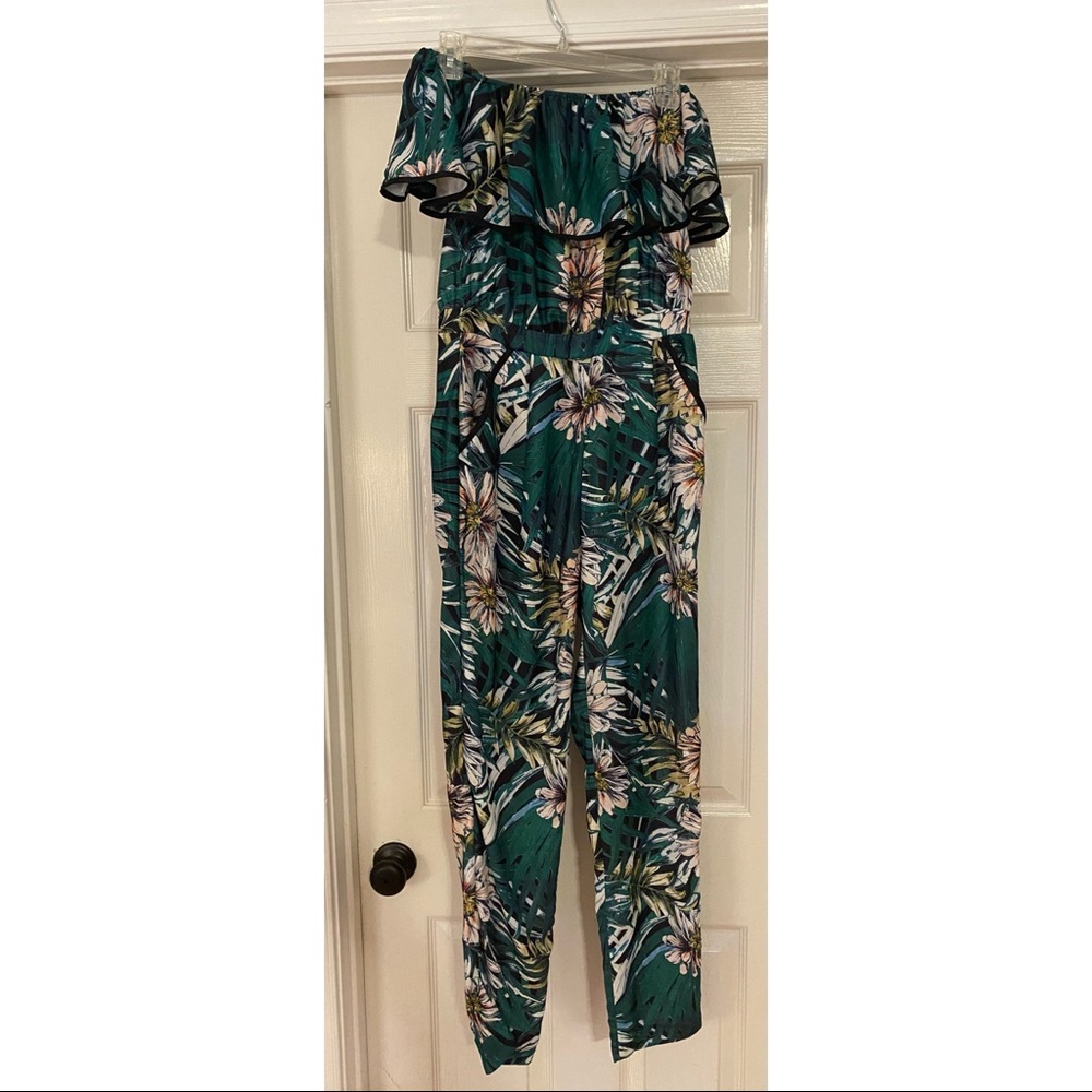 Cropped off the shoulder jumpsuit